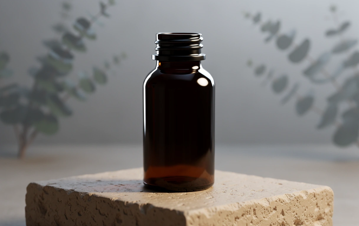 Premium apothecary glass on natural stone